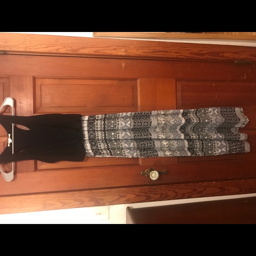 Black Patterned Maxi Dress